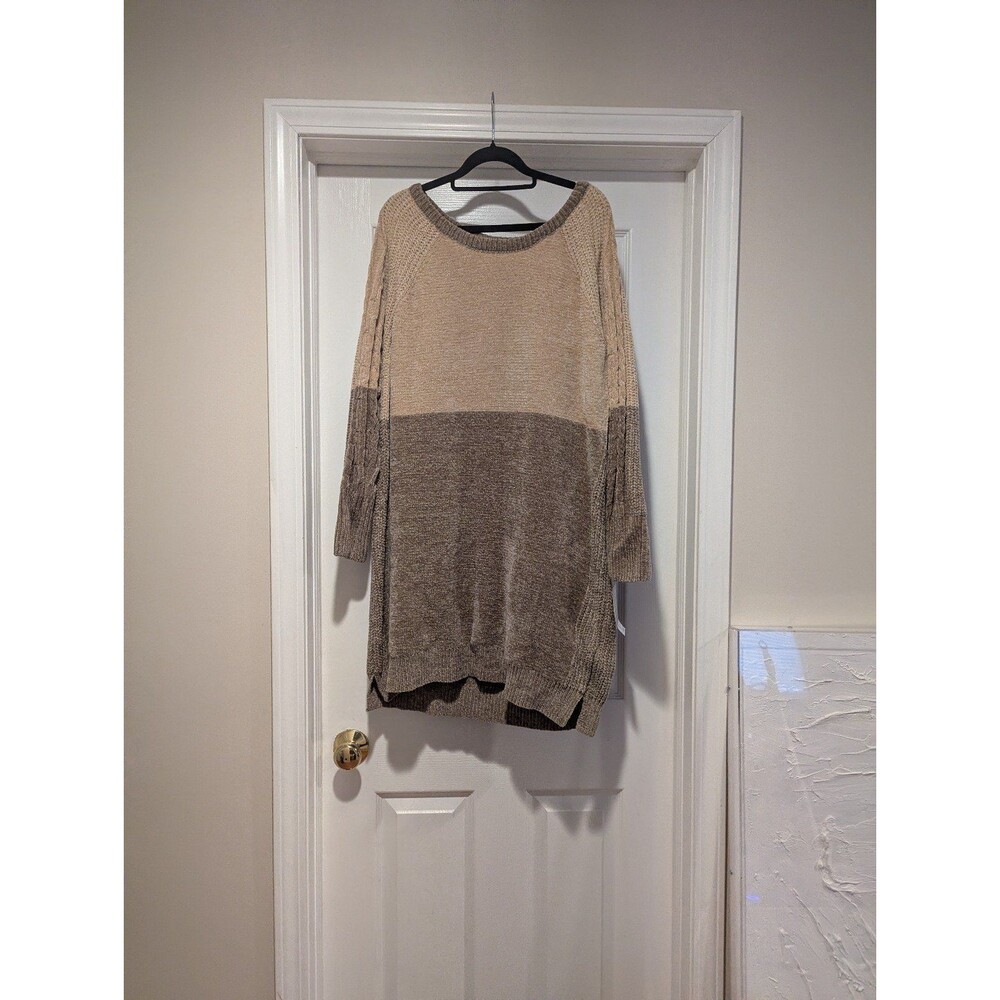 Lularoe Size XL NWT Neutral Color Block Sweater Dress Lauren Luxe‎ Lounge Cozy